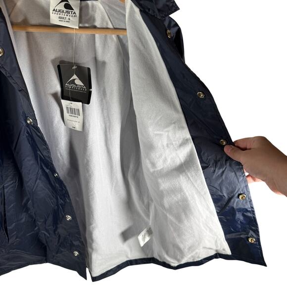 Augusta Sportswear Adult Unisex Small NWT Navy Blue Snap Front Flight Jacket - Picture 7 of 10